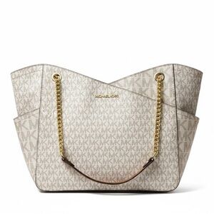 Michael Kors Jet Set Large East West Chain Tote - Vanilla/Gold